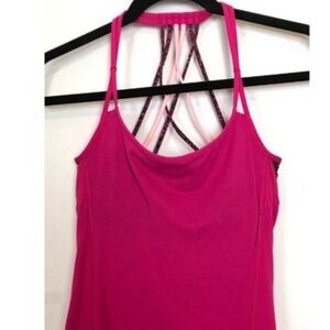 Lululemon Wild Tank Work Out Athletic Strappy Bra Open Back Top Size 6
